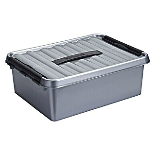 Sunware Aufbewahrungsbox Q-Line (L x B x H: 40 x 30 x 14 mm, Kunststoff, Silber)