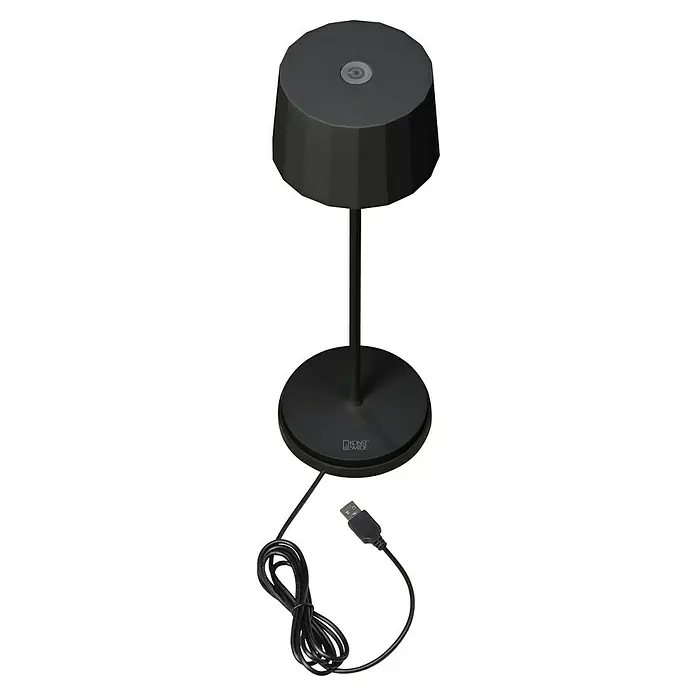 Konstsmide Akku-Tischleuchte Positano - 2,2 W, Schwarz, Warmweiß - Elegante, schwarze Tischleuchte mit USB-Kabel. Das Licht ist modern und stilvoll, ideal für jeden Raum.