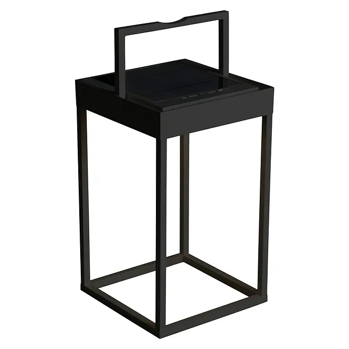 Konstsmide Außenlaterne Portofino - 15,5 x 18,5 x 30 cm, Schwarz - Elegante schwarze Laterne mit Rahmen und Griff oben, ideal für Innen- und Außenbereiche. Stilvolle Beleuchtung für jeden Anlass.