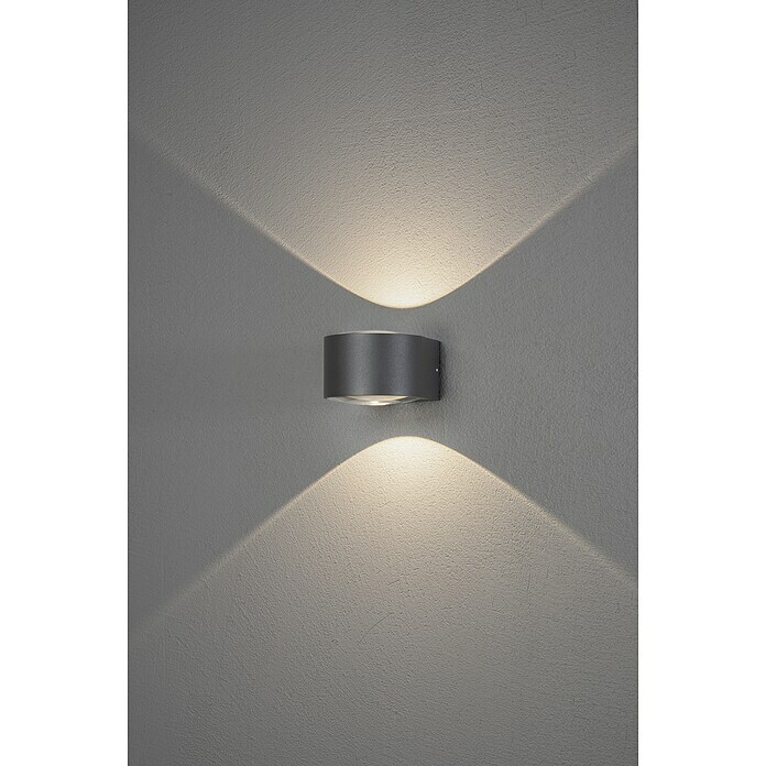 Konstsmide LED-Außenwandleuchte Gela (12 W, 15,5 x 11 x 6,5 cm, Anthrazit, IP54) | BAUHAUS