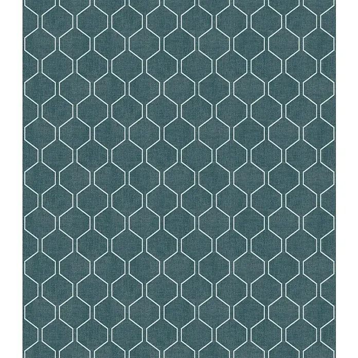 Sunfun Basic-Line Liegenauflage - Petrol, L x B x H: 190 x 60 x 6 cm, Baumwoll-Polyester-Mischgewebe, Liegenauflage - Abstraktes, nahtloses Muster mit weißen geometrischen Formen auf blaugrünem Hintergrund, ideal für moderne Designs.