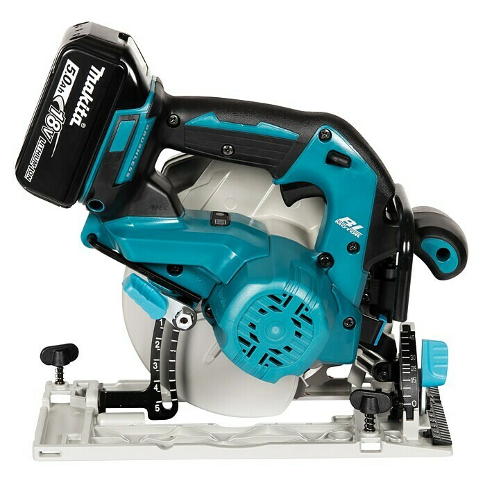 Makita Akku-Handkreissäge DHS680RTJ18 V, Li-Ionen, 5 Ah, 2 Akkus, Leerlaufdrehzahl: 5.000 U/min Right Side View