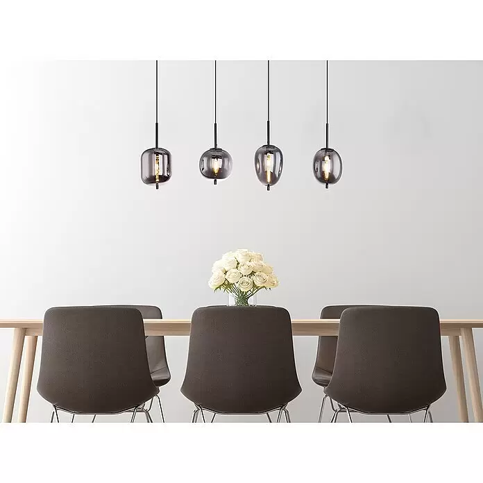 Globo LED-Pendelleuchte BLACKY - Anzahl Leuchtmittel: 4 Stk., 40 W, L x B x H: 100 x 185 x 120 cm, E14 - Stimmungsaufnahme