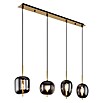 Globo LED-Pendelleuchte Blacky I (160 W, Anzahl Leuchtmittel: 4 Stk., L x B x H: 110 x 18,5 x 120 cm, E14, Schwarz) | BAUHAUS