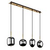 Globo LED-Pendelleuchte Blacky I (160 W, Anzahl Leuchtmittel: 4 Stk., L x B x H: 110 x 18,5 x 120 cm, E14, Schwarz) | BAUHAUS