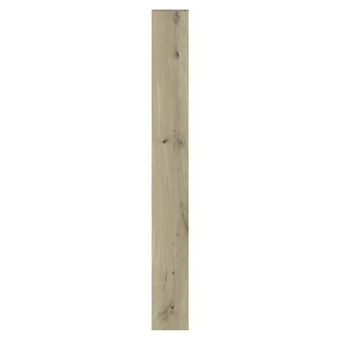 Parkettmuster Eiche Inntal rustikal - 300 x 190 x 14 mm, Landhausdiele - Ein einzelnes Parkettstück mit einer hellen, natürlichen Holzmaserung und einigen Astlöchern, ideal für moderne Innenräume.
