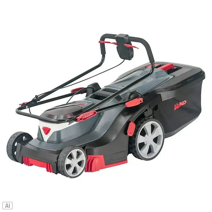 AL-KO Bosch Home & Garden Compatible Akku-Rasenmäher 38.2 Li - 18 V, 2 Akkus, 4 Ah, Schnittbreite: 38 cm - Der AL-KO Akku-Rasenmäher mit seinem ergonomischen Design und praktischem Fangkorb für eine mühelose Rasenpflege im Garten.