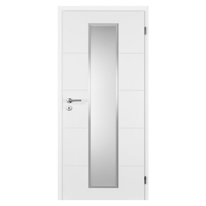 Doornite Sobna vrata sa staklom Quatro  (648 x 2.000 mm, Smjer otvaranja: Desno, Bijele boje, Saće, Lakirano) | BAUHAUS