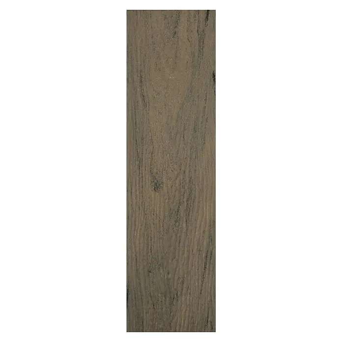 Kovalex WPC-Terrassendiele Massiv mit Struktur nach Maß - Samtesche, 540 x 14,5 x 2 cm - Nahaufnahme eines Stücks Trex Enhance Naturals Toasted Sand-Terrassendiele mit realistischer Holzmaserung und erdigen Farbtönen.