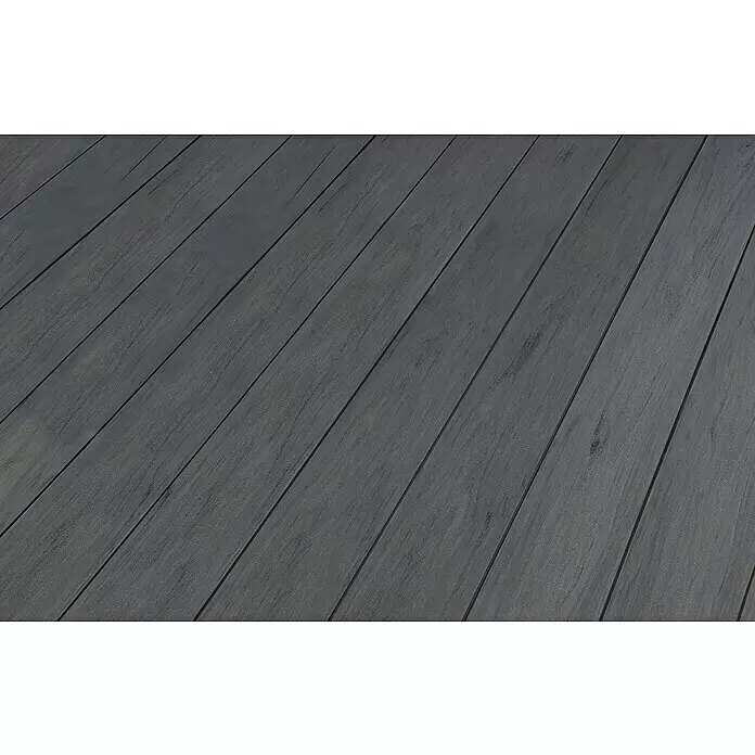 Kovalex WPC-Terrassendiele Massiv mit Struktur nach MaßRäuchereiche, 340 x 14,5 x 2 cm, Mattiert