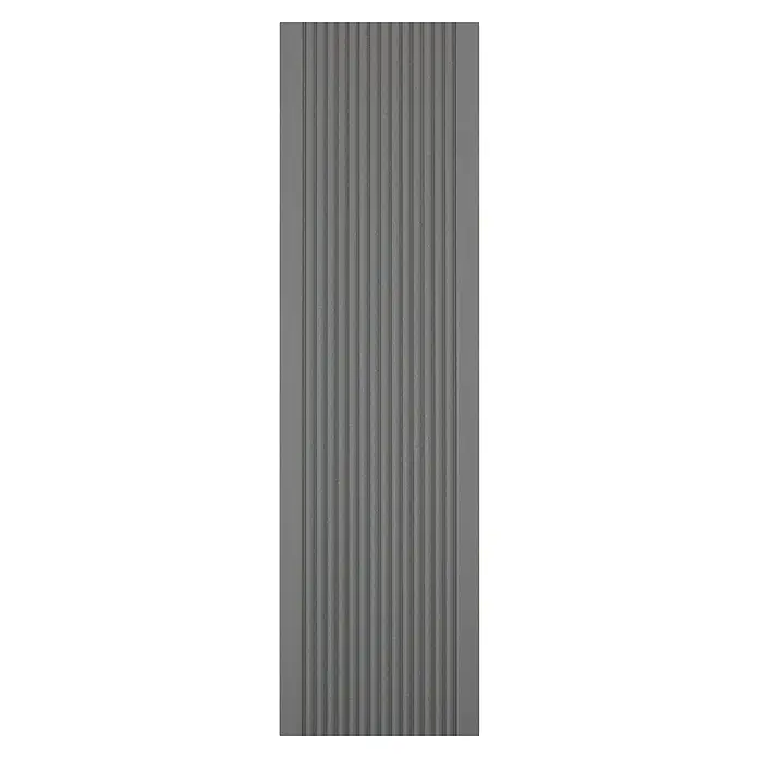 Kovalex WPC-Terrassenpaket Exklusiv - Grau, 3 x 3 m - Graue Terrassendiele mit gerillter Oberfläche. Die Oberfläche bietet Rutschfestigkeit und eine moderne Optik für Außenbereiche.
