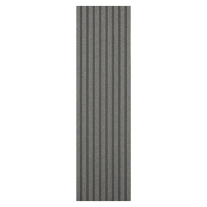Kovalex WPC-Terrassendiele Exklusiv nach Maß - Grau, Gebürstet, 320 x 14,5 x 2,6 cm - Strukturierte, graue Terrassendiele mit dunklen Fugen für einen modernen Außenbereich. Ideal für langlebige und stilvolle Terrassen.