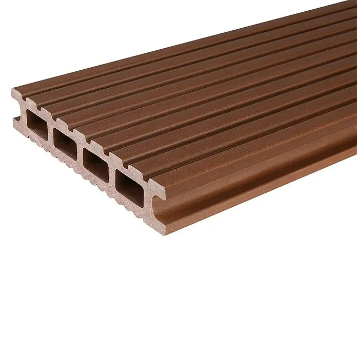 Kovalex WPC-Terrassenpaket Exklusiv - Braun, 4 x 4,95 m - Profilbrett aus WPC mit Rillenstruktur und brauner Farbe für den Außenbereich. Ideal für Terrassen und Balkone.