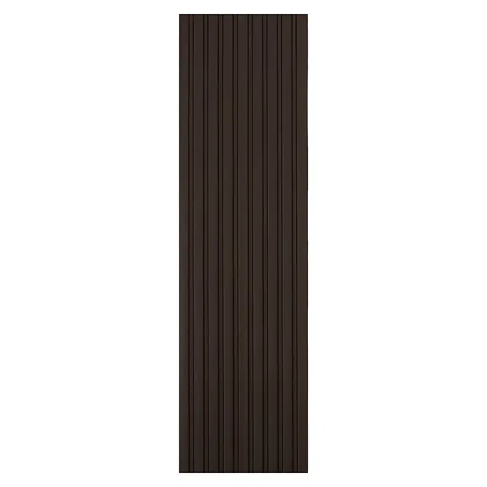 Kovalex WPC-Terrassendiele Exklusiv nach Maß - 300 x 14,5 x 2,6 cm, Schokobraun - Ein modernes Paneel mit vertikalen Linien, ideal für eine stilvolle Wandgestaltung. Die dunkle Farbe sorgt für Eleganz und Tiefe.