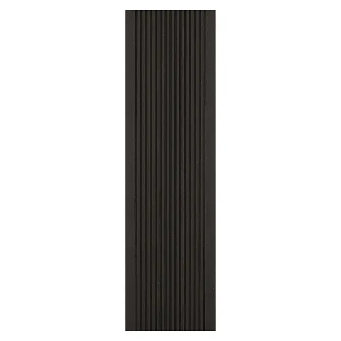 Kovalex WPC-Terrassendiele Exklusiv nach Maß - Graubraun, Gebürstet, 420 x 14,5 x 2,6 cm - Dunkelgraues WPC-Terrassendielen-Profil mit geriffelter Oberfläche für den Außenbereich. Robust und wetterfest.
