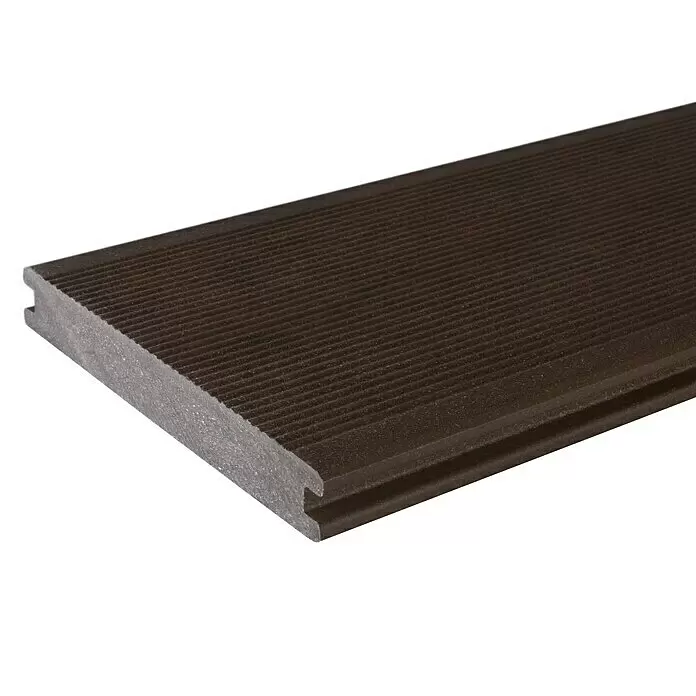 Kovalex WPC-Terrassendiele Massiv mit Struktur nach Maß - Kastanie, 330 x 14,5 x 2 cm - Detailaufnahme