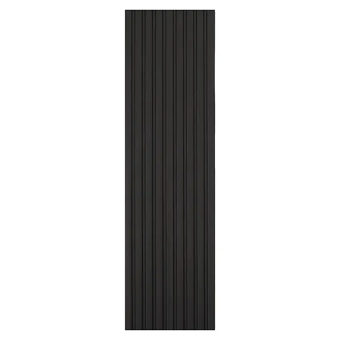 Kovalex WPC-Terrassendiele Exklusiv nach Maß - 410 x 14,5 x 2,6 cm, Anthrazit - Schwarze gerillte Wandpaneele, ideal für moderne Innenräume. Das stilvolle Design sorgt für ein elegantes Ambiente in jedem Raum.