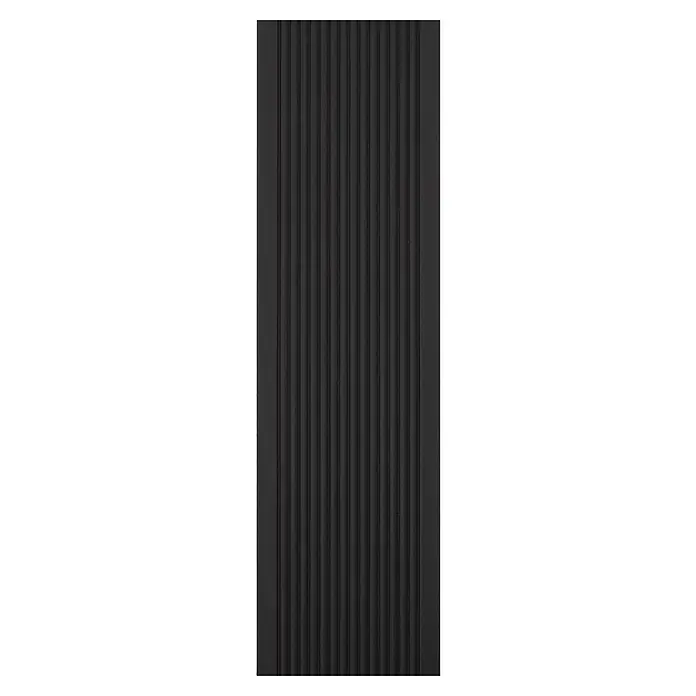 Kovalex WPC-Terrassendiele Exklusiv nach Maß - 410 x 14,5 x 2,6 cm, Anthrazit - Ein schwarzes, geripptes Fußabstreifer-Profil, ideal für den Eingangsbereich, um Schmutz und Nässe effektiv abzufangen und den Innenbereich sauber zu halten.