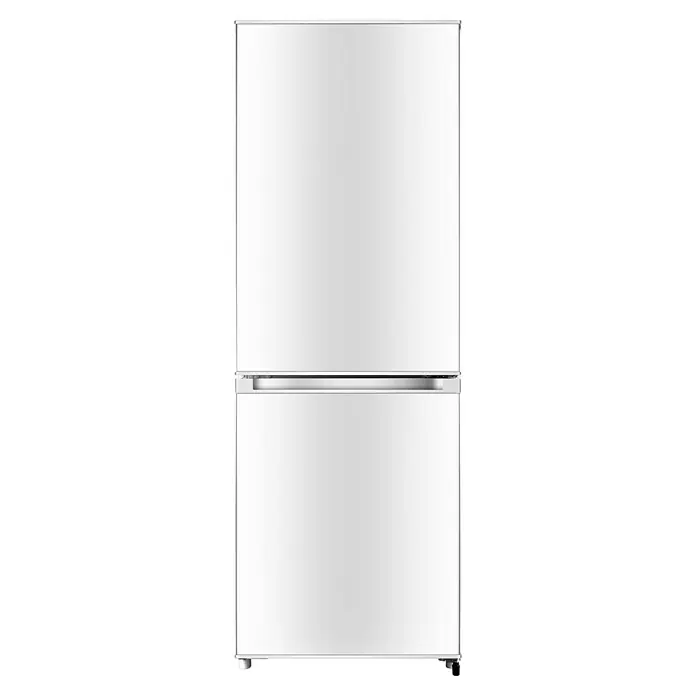 PKM Kühl-Gefrierkombination KG 225.4 W - Nutzinhalt Gesamt: 230 l, 55,7 x 55 x 161,3 cm, Weiß - Ein schlanker, weißer Kühlschrank mit Gefrierfach unten, perfekt für moderne Küchen. Das Gerät bietet viel Stauraum und ein elegantes Design.