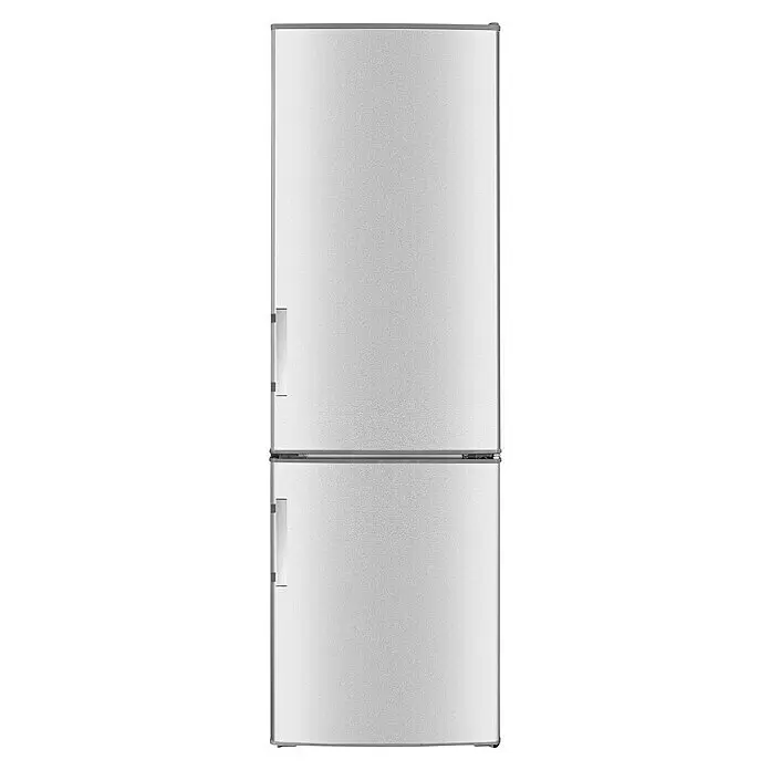 Wolkenstein Kühl-Gefrierkombination KGK280D - Nutzinhalt Gesamt: 262 l, 56 x 55 x 180 cm, Inxo-Design - Silberner Kombi-Kühlschrank mit zwei Türen.