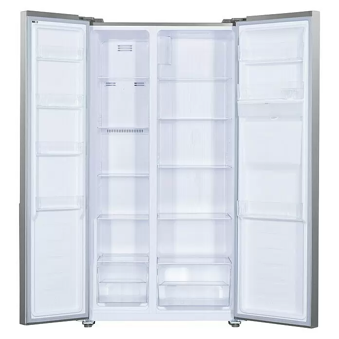 PKM Kühl-Gefrierkombination SBS400EIXWDAZ - Nutzinhalt Gesamt: 439 l, 99 x 91 x 177 cm, Inox - Vorderansicht