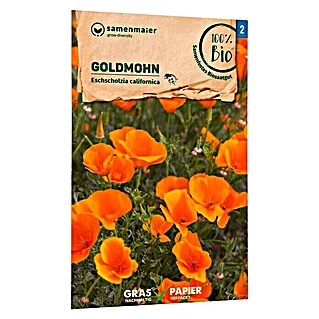 samenmaier Blumensamen Bio Goldmohn (Eschscholzia californica, Orange, Saatzeit: März, Blütezeit: Juni)