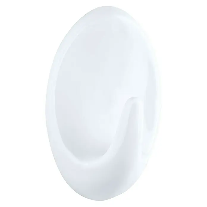 Wenko Klebehaken Strip-It - Kunststoff, Weiß, 2 Stk. - Nahaufnahme eines weißen Cremekleckses mit glänzender Textur auf schwarzem Hintergrund. Ideal für Beauty- und Pflegeprodukte.