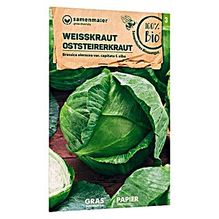 samenmaier Gemüsesamen Bio Weisskraut Oststeirerkraut (Brassica oleracea var. capitata f. alba, Saatzeit: April, Erntezeit: September)