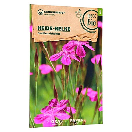 samenmaier Wildblumensamen Bio Heide-Nelke (Dianthus deltoides, Rosa, Saatzeit: März, Blütezeit: Juni)