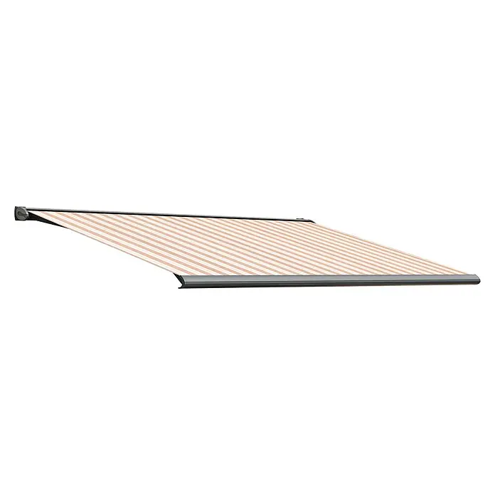 Solid Elements Vollkassettenmarkise Solid-S 6171 - Braun/Beige, Farbe Gestell: Anthrazitgrau, Breite: 6 m, Ausfall: 1,5 m - Markise mit Streifenmuster. Die Markise ist aus robustem Material gefertigt und bietet optimalen Sonnenschutz für Terrasse und Balkon.