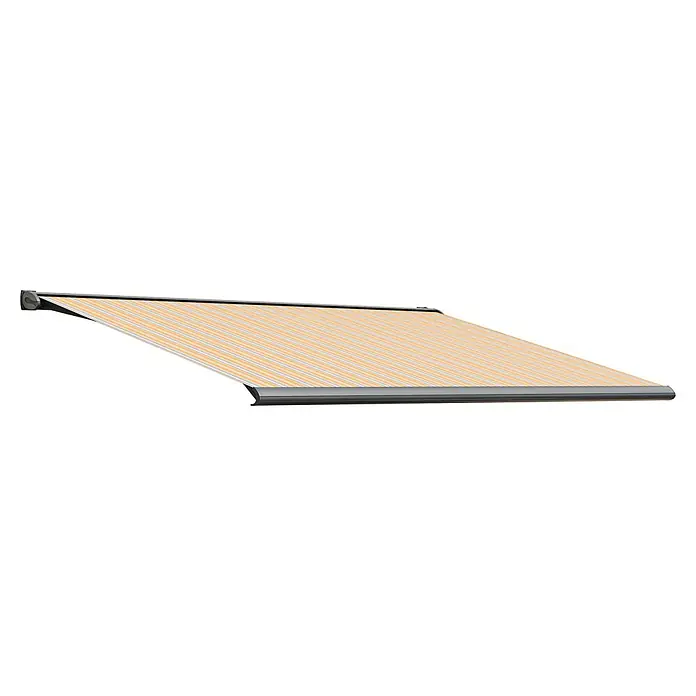 Solid Elements Vollkassettenmarkise Solid-S 6292Gelb/Grau, Farbe Gestell: Anthrazitgrau, Breite: 4,5 m, Ausfall: 2 m
