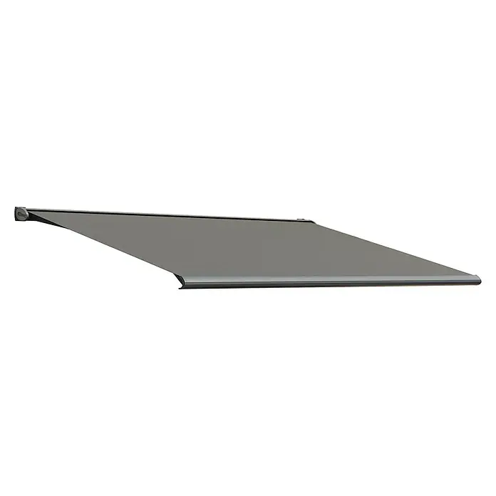 Solid Elements Vollkassettenmarkise Solid-S 320925 - Dunkelgrau strukturiert, Farbe Gestell: Anthrazitgrau, Breite: 4 m, Ausfall: 1,5 m - Graue Markise mit stabiler Konstruktion, ideal für Schatten und Schutz vor Sonne. Perfekt für Terrasse oder Balkon, langlebig und stilvoll.
