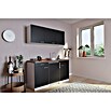 Respekta Singleküche KB150WS (Breite: 150 cm, Mit Duo-Kochmulde, Schwarz)