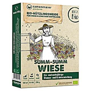 samenmaier Wildblumensamen Bio Nützlingsweide Summ-Summ Wiese (250 g, Saatgut ausreichend für: 100 m²)