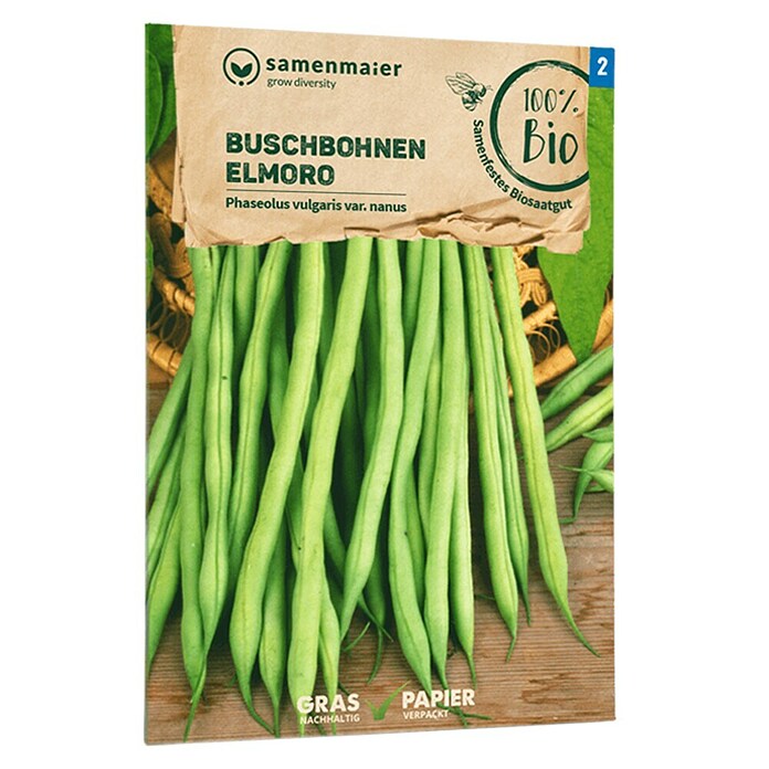 samenmaier Gemüsesamen Bio Buschbohnen Elmoro (Phaseolus vulgaris var. nanus, Saatzeit: Mai, Erntezeit: Juli) | BAUHAUS
