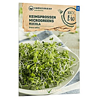 samenmaier Kräutersamen Bio Keimsprossen Microgreens Rucola (Eruca sativa, Saatzeit: Ganzjährig, Erntezeit: Ganzjährig)