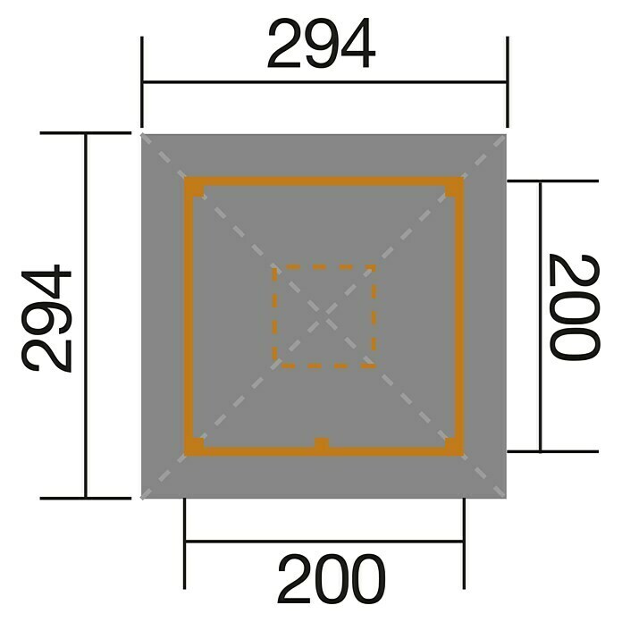 Weka Pavillon 651L x B: 294 x 294 cm Sketch