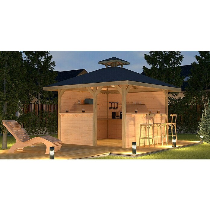 Weka Gartenlaube 651 (L x B: 380 x 380 cm, Natur) | BAUHAUS