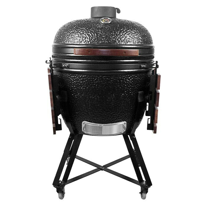 Kingstone Holzkohlegrill Kamado 51schwarz, Hauptgrillfläche: Ø 51,5 cm Front View