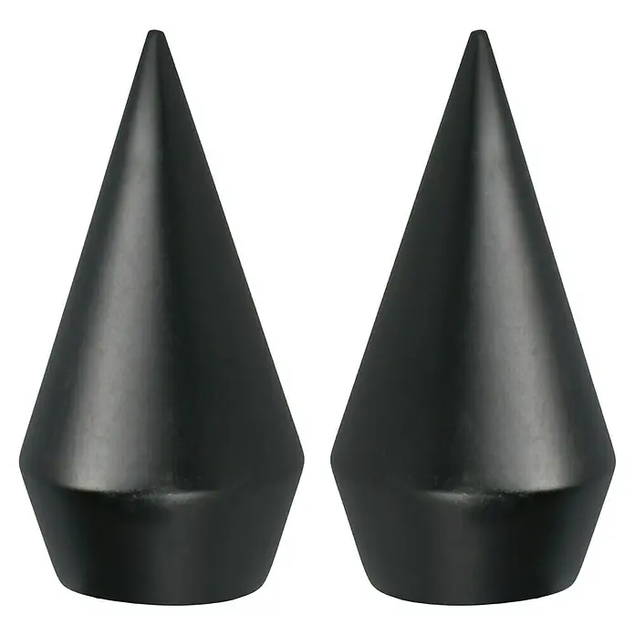 Expo Ambiente Endstück Point - Schwarz, Geeignet für: Gardinenstangen Ø 20 mm, 2 Stk. - Schwarze, konische Ohrstecker aus Metall, modern und minimalistisch für ein auffälliges Statement.