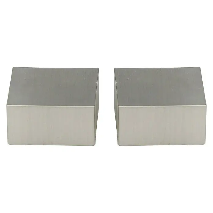Expo Ambiente Endstück End - Edelstahloptik, 16 mm - Zwei moderne, gebürstete Nickel-Schrankknöpfe. Diese Knöpfe verleihen Ihren Möbeln oder Schubladen einen eleganten und zeitgemäßen Look.
