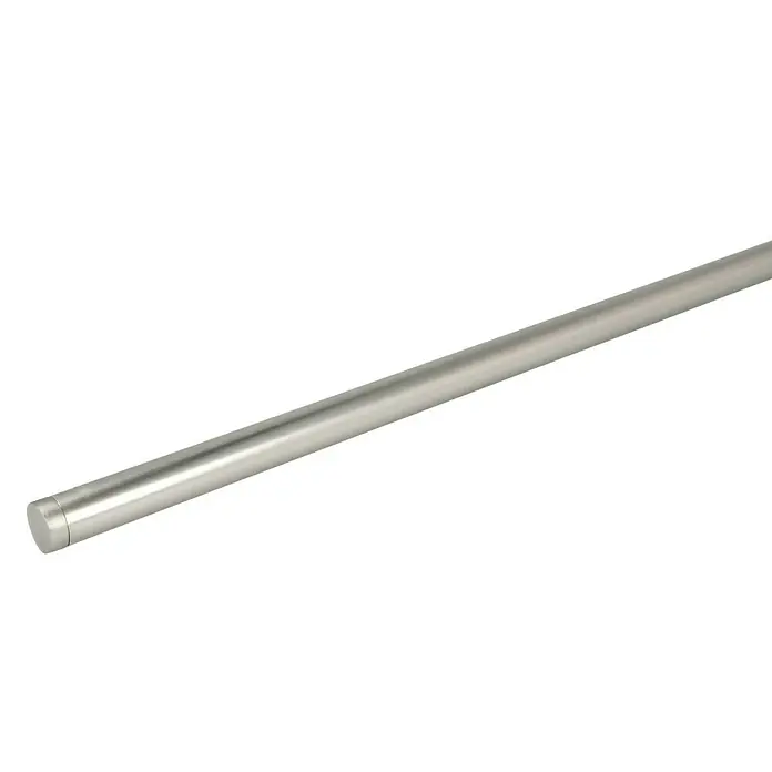 Expo Ambiente Endstück Match - Edelstahloptik, 16 mm - Glänzende, silberfarbene Metallstange, ideal für Heimwerkerprojekte und industrielle Anwendungen mit einer glatten Oberfläche.