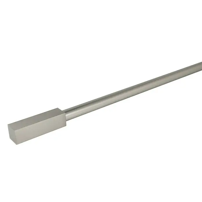 Expo Ambiente Endstück Next - Edelstahloptik, 16 mm - Metallischer Rührer mit einem rechteckigen Kopf und einem glatten, zylindrischen Schaft, ideal für Laboranwendungen.