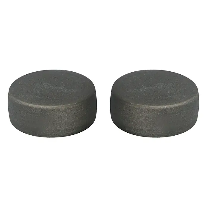 Expo Ambiente Endstück Cap-Noble - Eisenoptik-brush, Geeignet für: Gardinenstangen Ø 20 mm - Zwei graue Zylinderstopfen, ideal zum Abdichten und Schützen von Rohren und Öffnungen. Die Stopfen sind robust und langlebig.