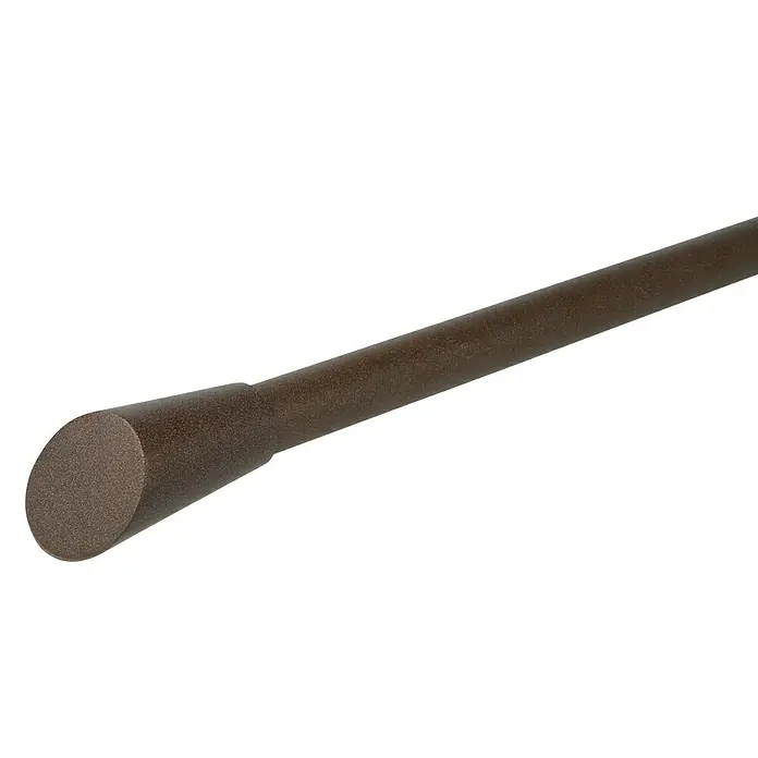Expo Ambiente Endstück Rag - Rost, Geeignet für: Gardinenstangen Ø 20 mm, 2 Stk. - Detailaufnahme einer braunen Gardinenstange mit Endstück, ideal für stilvolle Fensterdekoration und Vorhangaufhängung.
