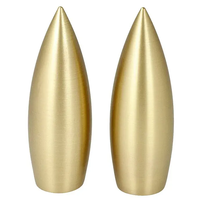 Expo Ambiente Endstück Cardo - Messingoptik matt, Geeignet für: Gardinenstangen Ø 20 mm, 2 Stk. - Zwei elegante goldene Messing-Kerzenlöscher. Eine stilvolle Ergänzung für jede Kerzenkollektion und ein Blickfang auf jedem Tisch.