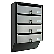 Rottner Sistem poštnih predalov Depot 4  (Do x Š x V: 38,5 x 14 x 60 cm, Črna/Srebrna, Jeklo, Imenska tablica) | 1347 - Briefkästen/Zeitungsboxen Metall | AAHE - Briefkästen/Zeitungsboxen | AAH - Sicherheit | AA - Eisenwaren | A - Eisenwaren | BAUHAUS