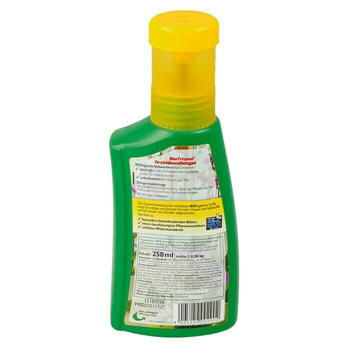 Neudorff BioTrissol Orchideendünger250 ml, Inhalt ausreichend für ca.: 50 l Back View