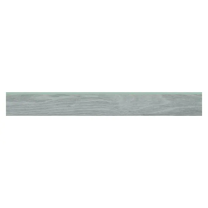Zócalo cerámico Alcázar - 9 x 75 cm, Pearl, Mate - Tablón de madera gris con grano sutil y textura natural. Perfecto para proyectos rústicos.