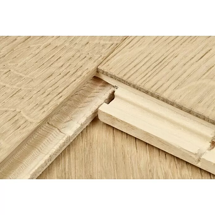 Parkett - Eiche Innsbruck, Landhausdiele, 2.200 x 260 x 15 mm - Unfertiger Naturholzparkettboden mit Nut-und-Feder-Verbindung zur Montage.